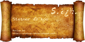 Stetner Ákos névjegykártya